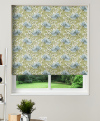 Motorised Roman Blind Art Deco Cobalt