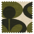 Orla Kiely Slub Cotton Oval Flower Khaki Fabric