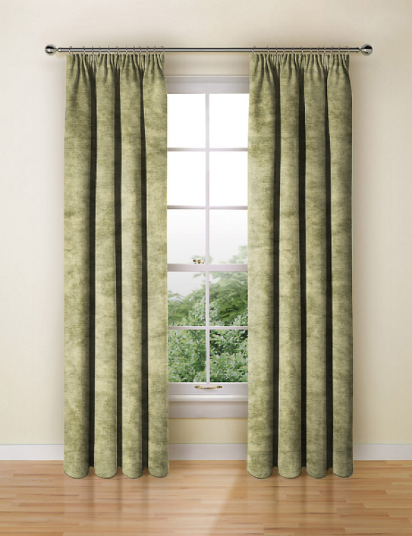 Chenille Sage Curtain Fabric