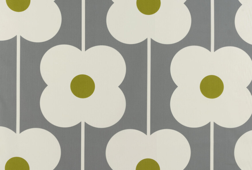 Orla Kiely Abacus Flower Olive Curtain Fabric