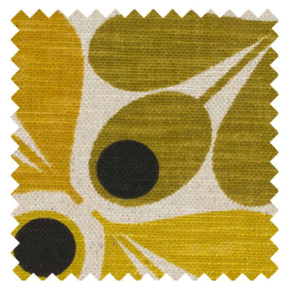 Orla Kiely Slub Cotton Acorn Cup Saffron Fabric
