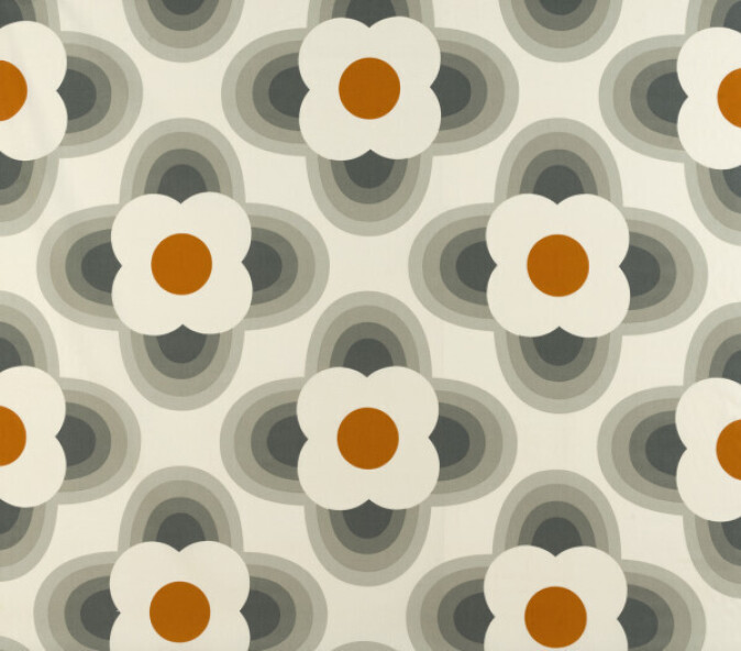 Orla Kiely Striped Petal Orange Curtain Fabric