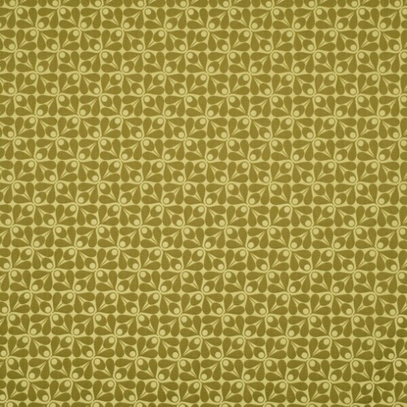 Orla Kiely Woven Acorn Cup Yellow Olive Fabric