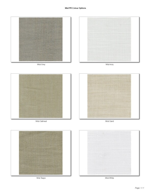 Mist Voile Fire Retardant Curtains Colour Selector