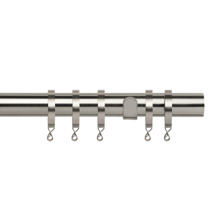 Arcadia Textiles 28mm Curtain Pole Satin Silver