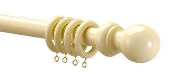 County Wood 28mm Curtain Pole Cream From £12.99