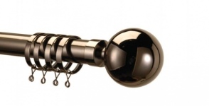 Nikola 28mm Curtain Pole Polished Graphite From £24.75