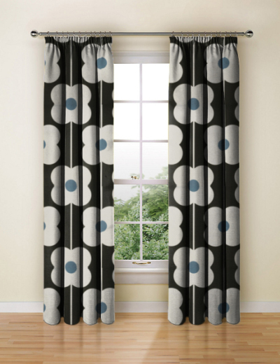 Abacus Flower Powder Blue Made To Measure Curtains