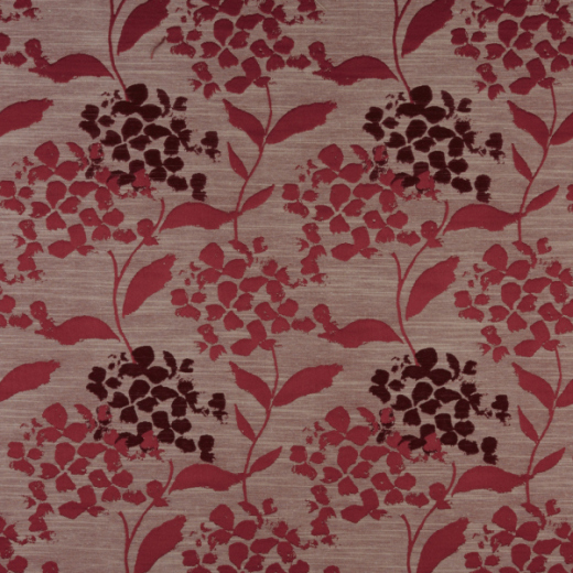 Hydrangea Cranberry Curtain Fabric 1470/316