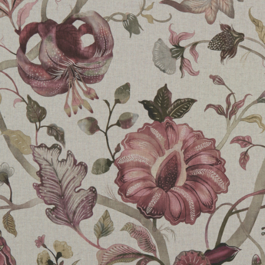 Studio G Delilah Winterberry Linen Curtain Fabric F1149 02