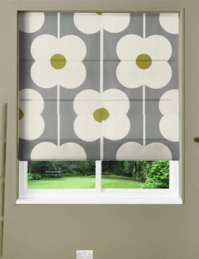 Abacus Flower Olive Made To Measure Roman Blind
