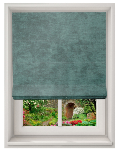 Chenille Kingfisher Made To Measure Roman Blind