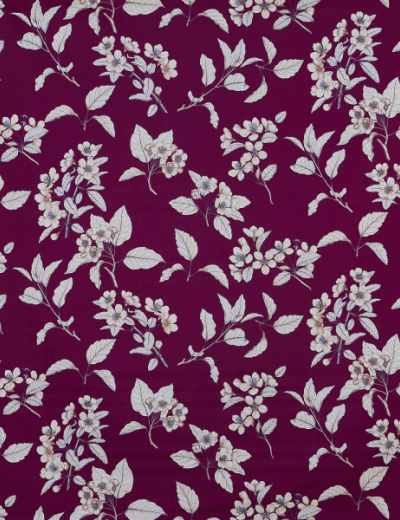Cherry Blossom Garnet Curtain Fabric 5024/642