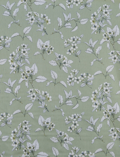Cherry Blossom Kale Curtain Fabric 5024/691