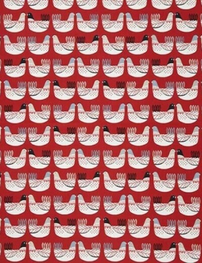 Cluck Cluck Scarlet Curtain Fabric