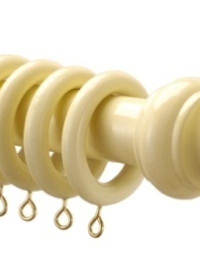 County Wood 28mm Curtain Pole Cream From £12.99