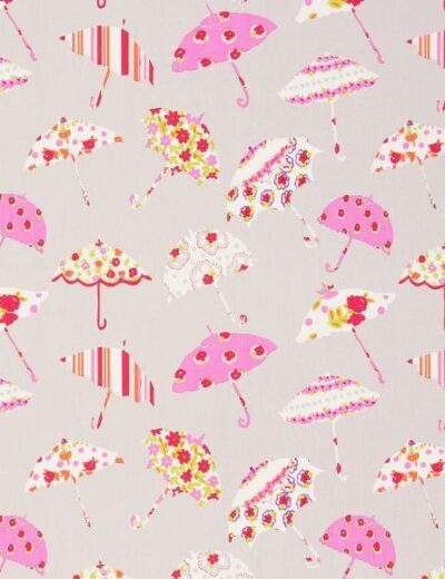 Studio G Brollies Pink Curtain Fabric F0779 02