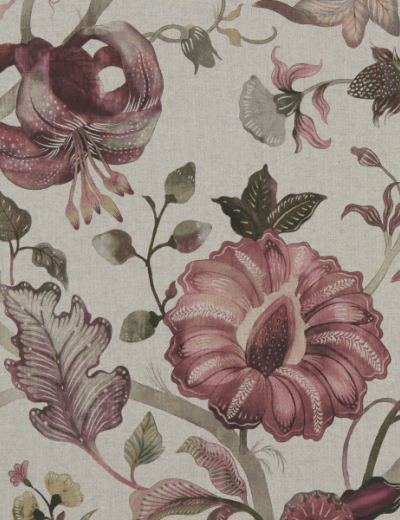 Studio G Delilah Winterberry Linen Curtain Fabric F1149 02