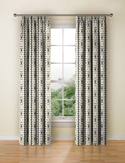 Velvet Sixties Stem Charcoal Made To Measure Curtains