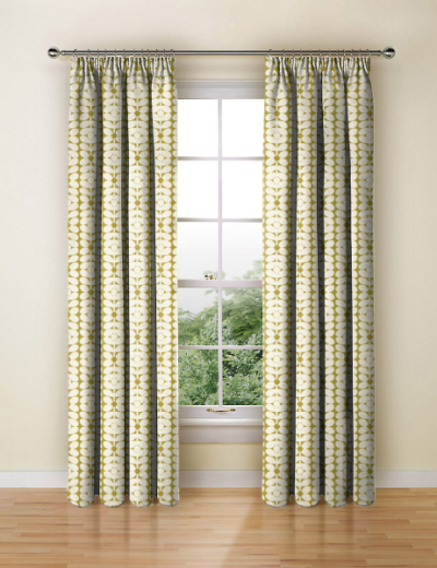 Velvet Sixties Stem Yellow Made To Measure Curtains